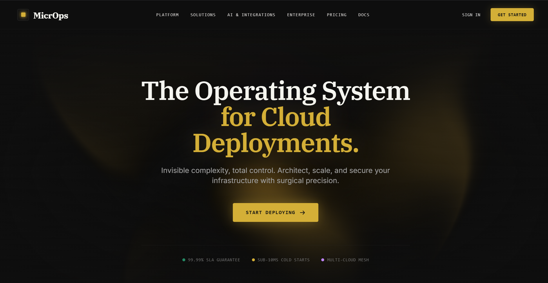 MicrOps application dashboard